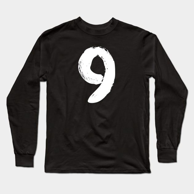 Number 9 Long Sleeve T-Shirt by Erena Samohai